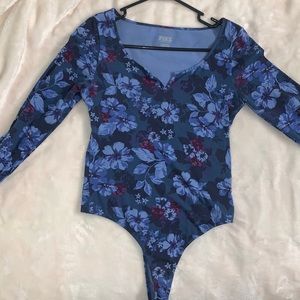 PINK brand- super cute flower long sleeve bodysuit.